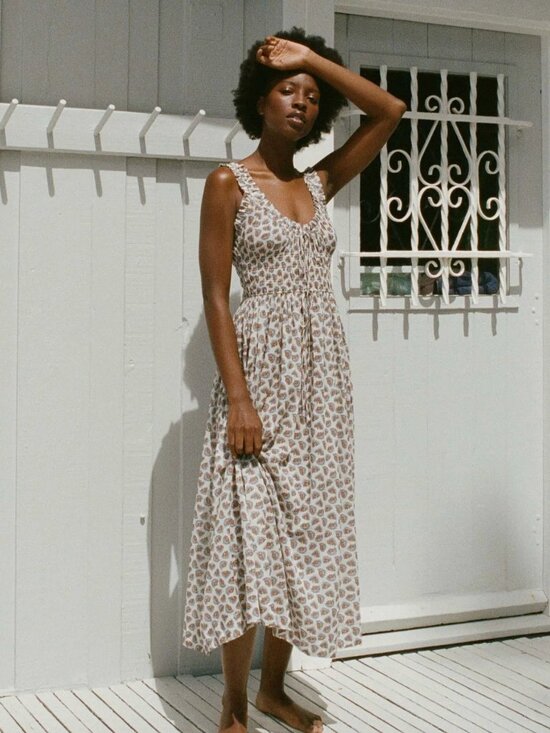 Doen Dresses & Skirts - Dôen RARE Emmaretta Dress in Sea Salt Bedford Paisley Size M